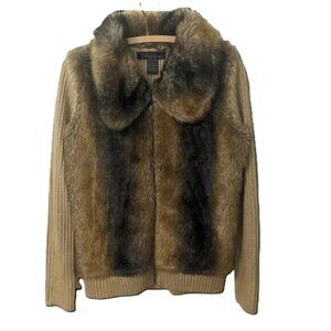 Vintage Faux Fur Jacket Knit Sweater Venue Scarface 70s‎ 80s Studio 54 Going Out